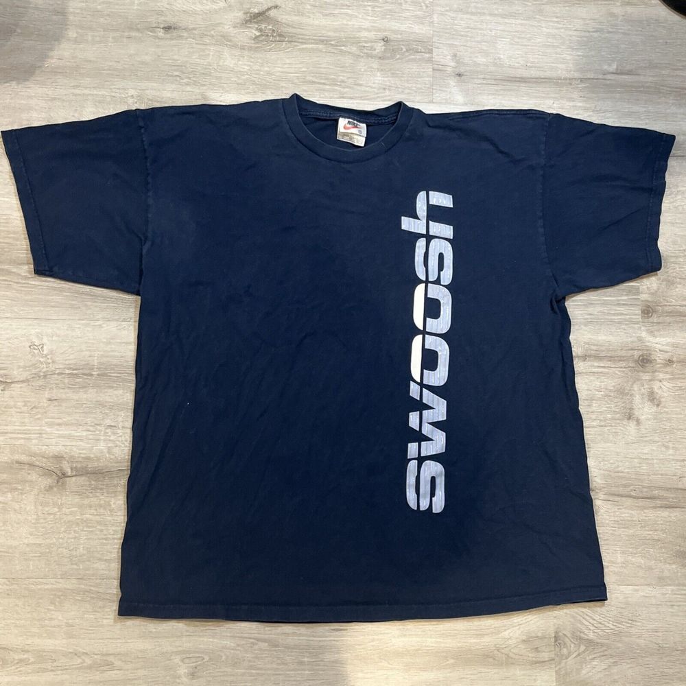 Vintage 90s Nike Swoosh All Over Print T-Shirt Size 2XL‎ Made In USA